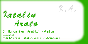 katalin arato business card