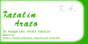katalin arato business card